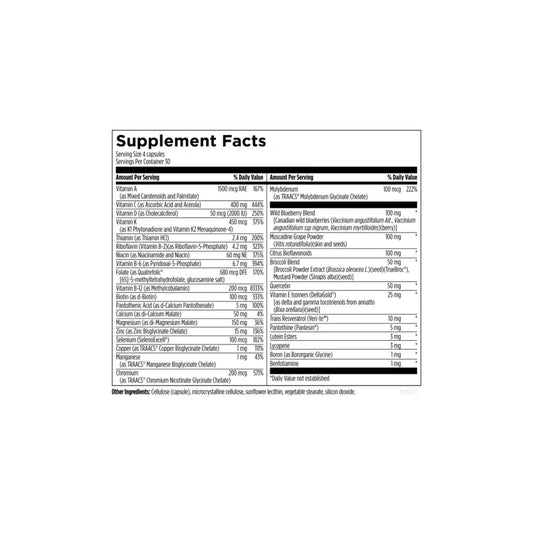 Primal Multi supplement facts panel ancestral multivitamin by Designs for Health