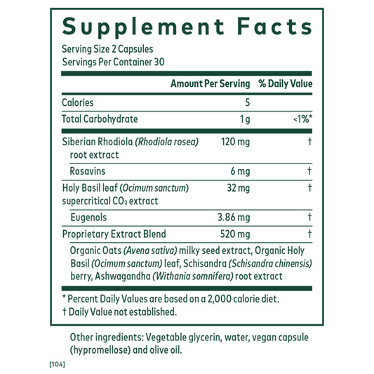 Gaia Herbs Pro Day time HPA Ingredients