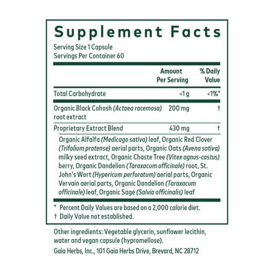 Gaia Herbs Pro Female Support Formula Ingredients