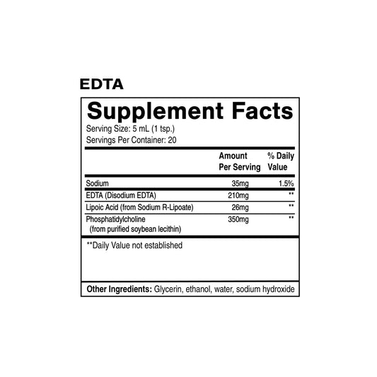 EDTA with R Lipoic Acid supplement facts panel liposomal detox formula