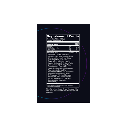 Supplement Facts label for STEMREGEN Mobilize showing plant-based ingredients that support stem cell mobilization and cellular repair