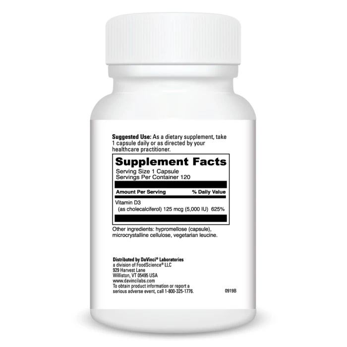 Vitamin D3 5000 IU (120) By DaVinci Labs