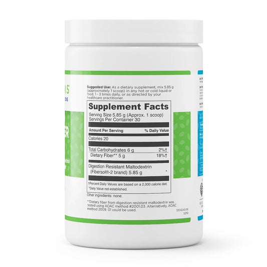 evexias health daily fiber plus bottle supplement facts