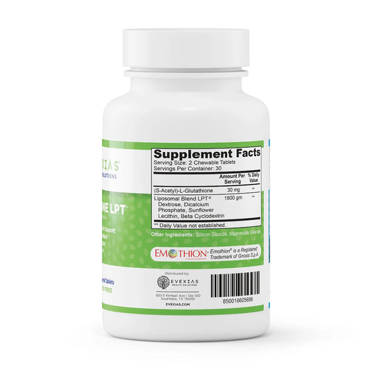 evexias health glutathione lpt bottle supplement facts