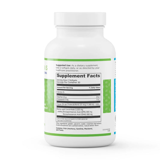evexias health omega plus bottle supplement facts