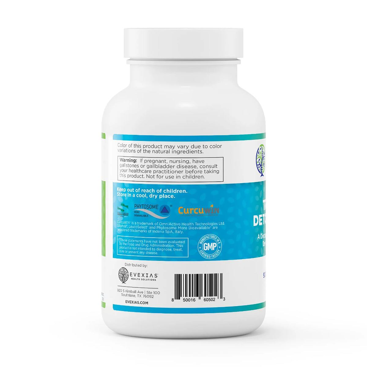 evexias health tri-phase detox support bottle information