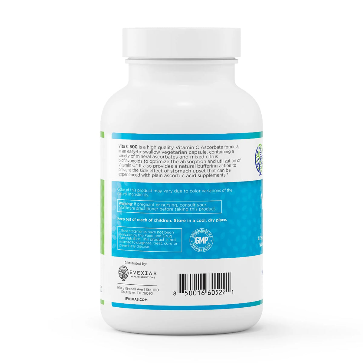 evexias health vita c 500 bottle information