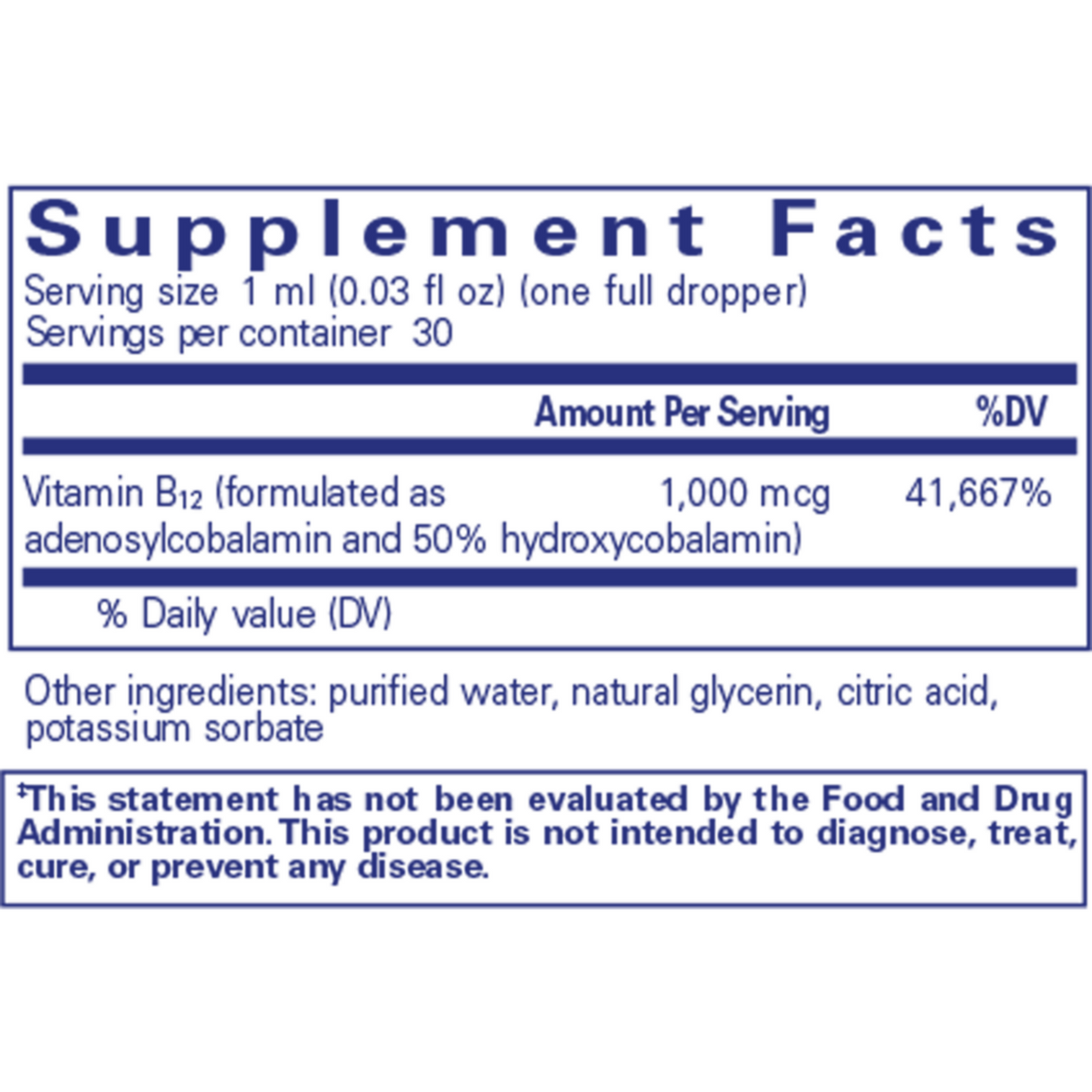 Adenosyl Hydroxy B12 Liquid Pure Encapsulations Ingredients