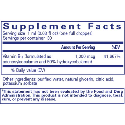 Adenosyl Hydroxy B12 Liquid Pure Encapsulations Ingredients