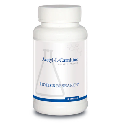 Acetyl-L-Carnitine bottle by Biotics Research providing support for healthy brain function and neurotransmitter production