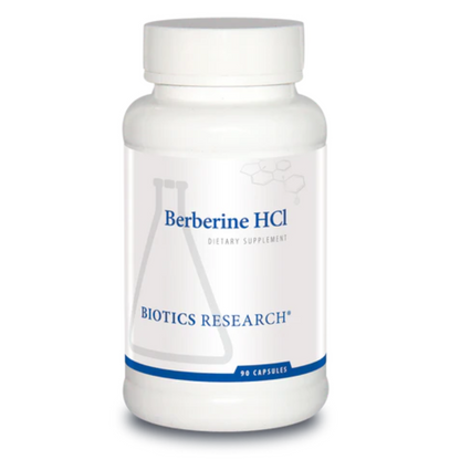 Berberine HCl capsule bottle by Biotics Research for metabolic and glucose support