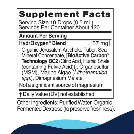 CellCore HydrOxygen Supplement Facts