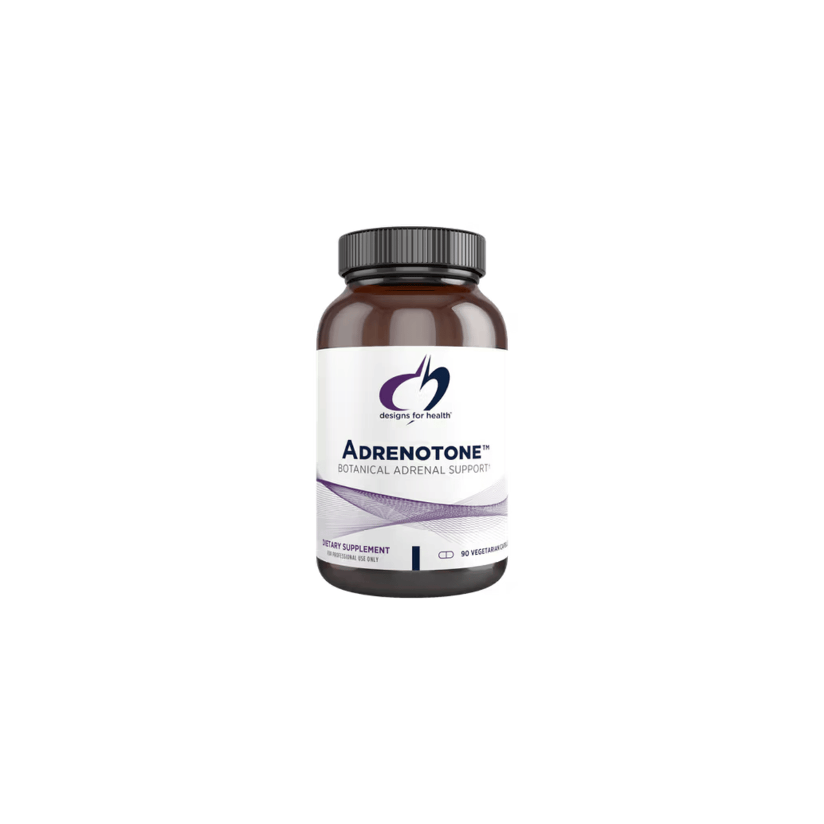 Adrenotone by Designs for Health 90-capsule bottle supporting adrenal health, adaptogenic stress response, energy, and hormonal balance