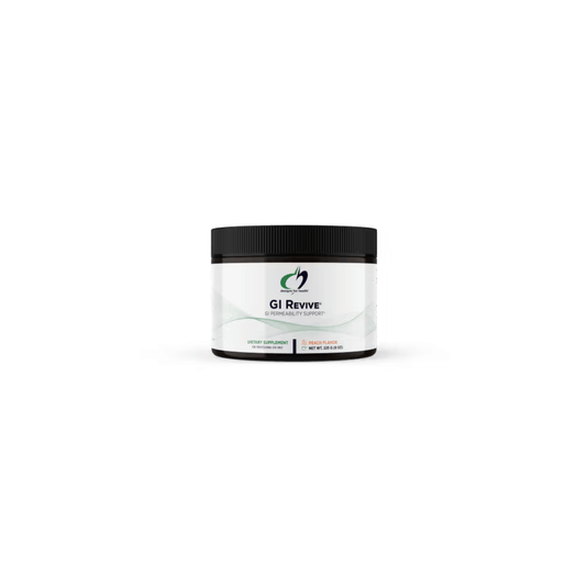 GI Revive by Designs for Health powdered supplement container supporting gastrointestinal health, gut barrier integrity, and digestive comfort