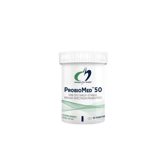 ProbioMed 50 probiotic supplement bottle by Designs for Health