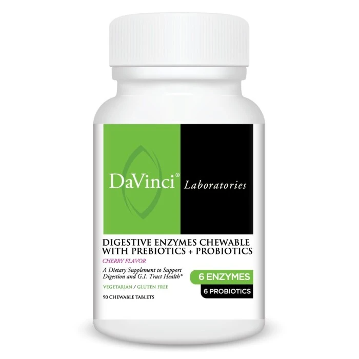 Digestive Enzymes Chewable with Prebiotics + Probiotics Cherry Flavor (90)