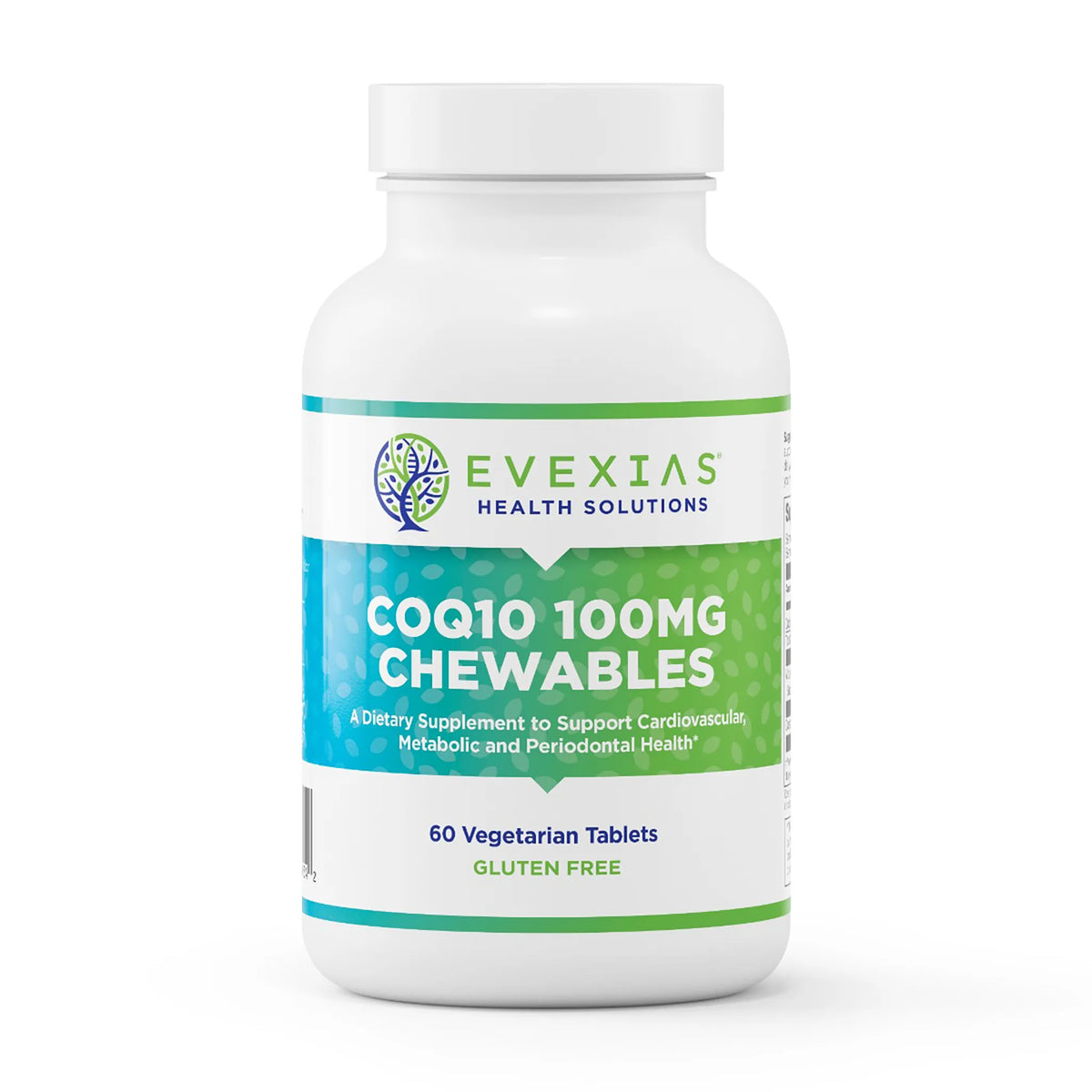 evexias health coq10 100mg chewables bottle front