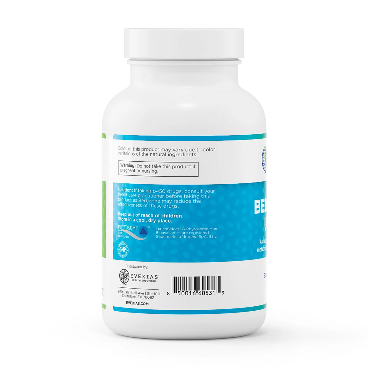 evexias health berberine ultra bottle information