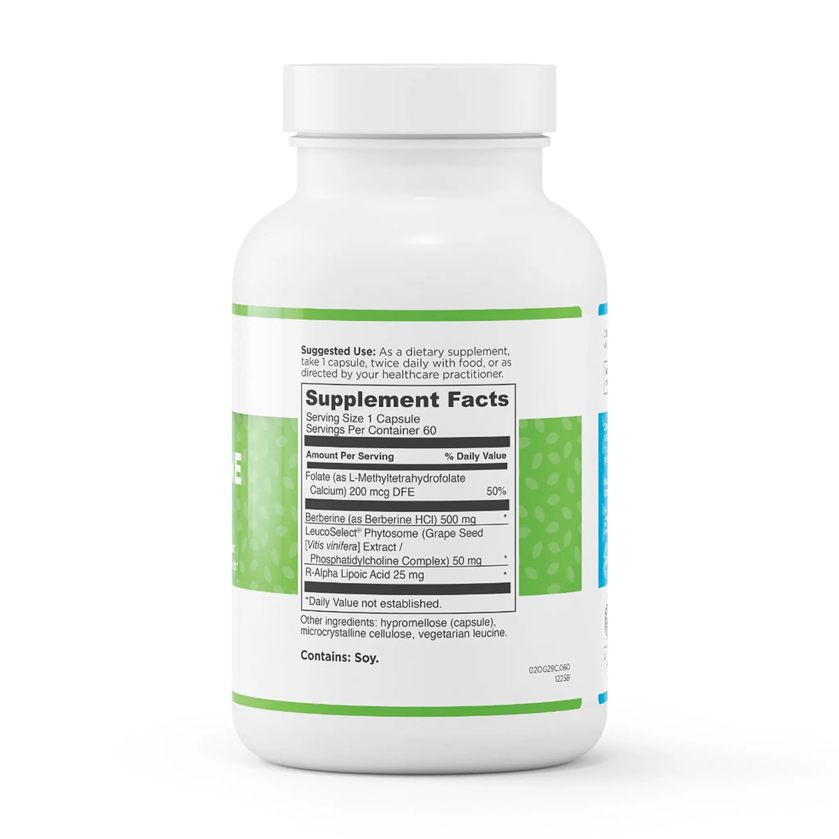 evexias health berberine ultra bottle supplement facts