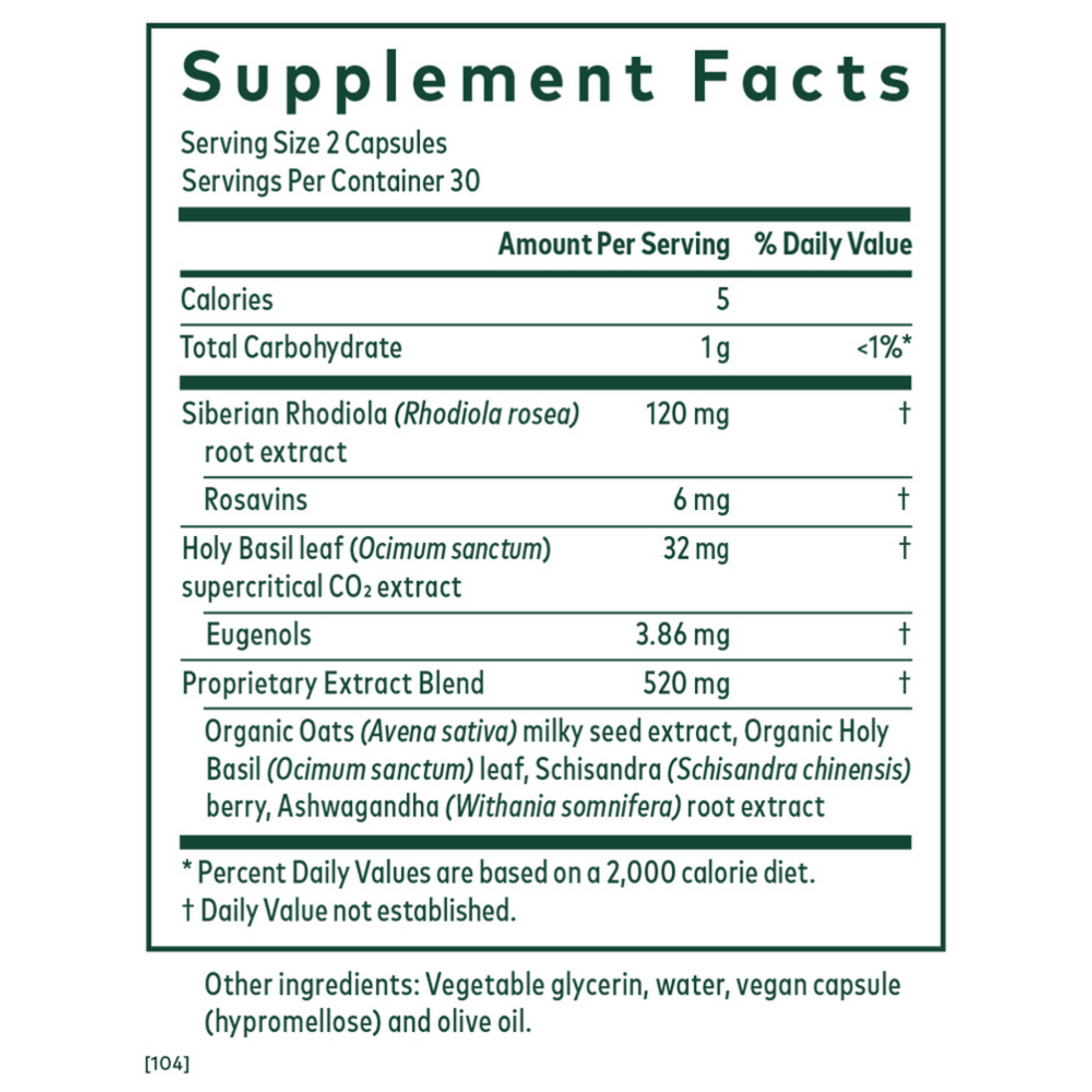 Gaia Herbs Pro Day time HPA Ingredients