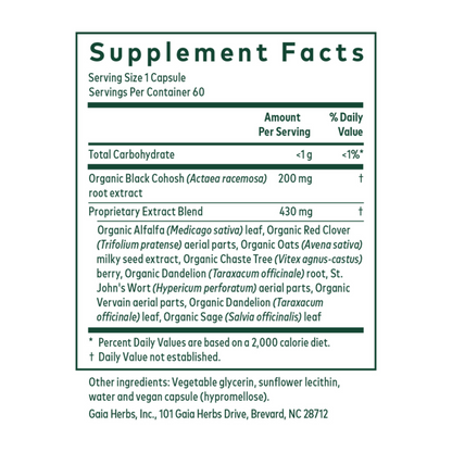 Gaia Herbs Pro Female Support Formula Ingredients