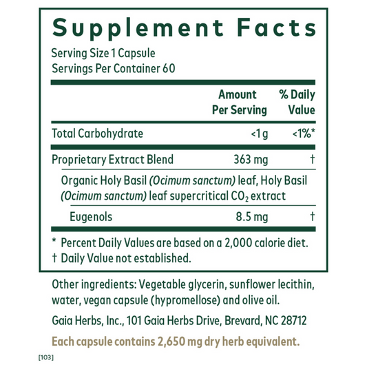 Gaia Herbs Pro Holy Basil Ingredient