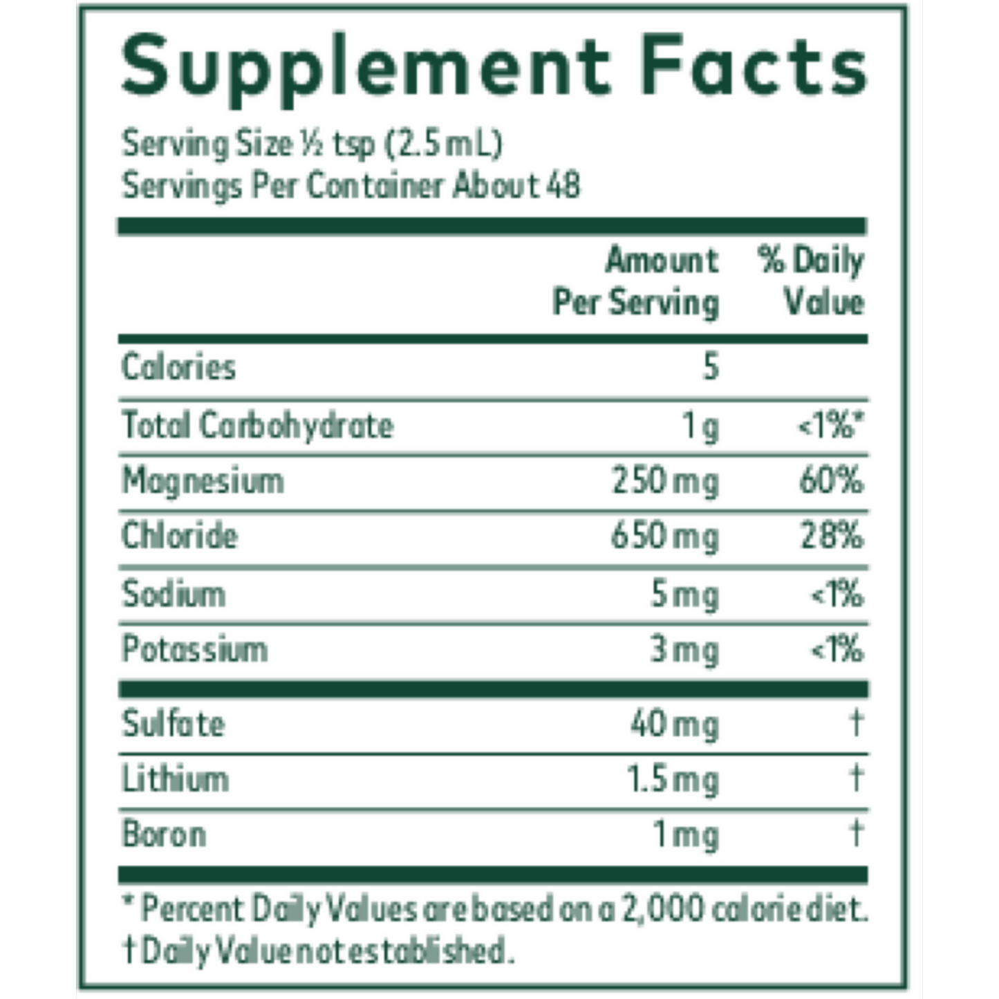 Gaia Herbs Pro Liquid Magnesium Ingredients