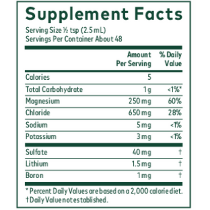 Gaia Herbs Pro Liquid Magnesium Ingredients