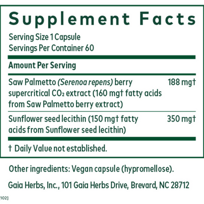 Gaia Herbs Pro Saw Palmetto Ingredients