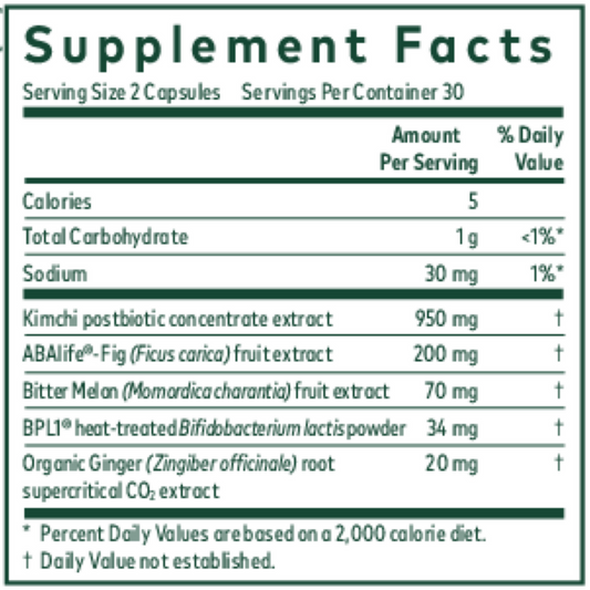 Gaia Herbs Pro Tr Glycemic Ingredients