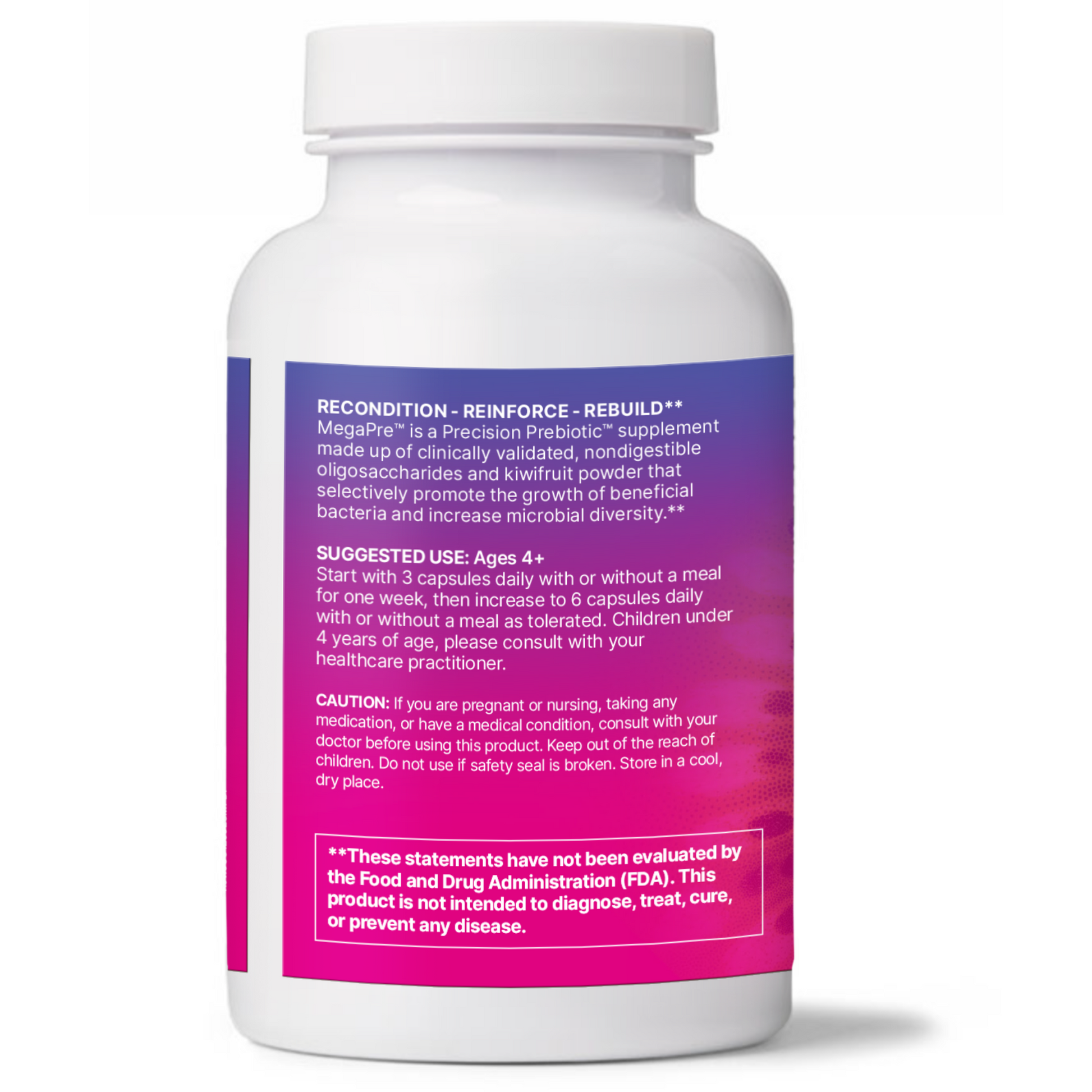 Mega Pre DF Microbiome Labs Back Label