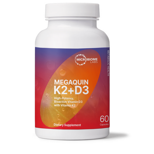 Mega Quin K2 D3 Microbiome Labs Bottle