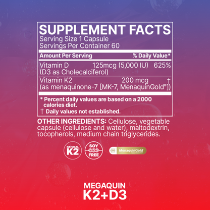 Mega Quin K2 D3 Microbiome Labs Ingredients
