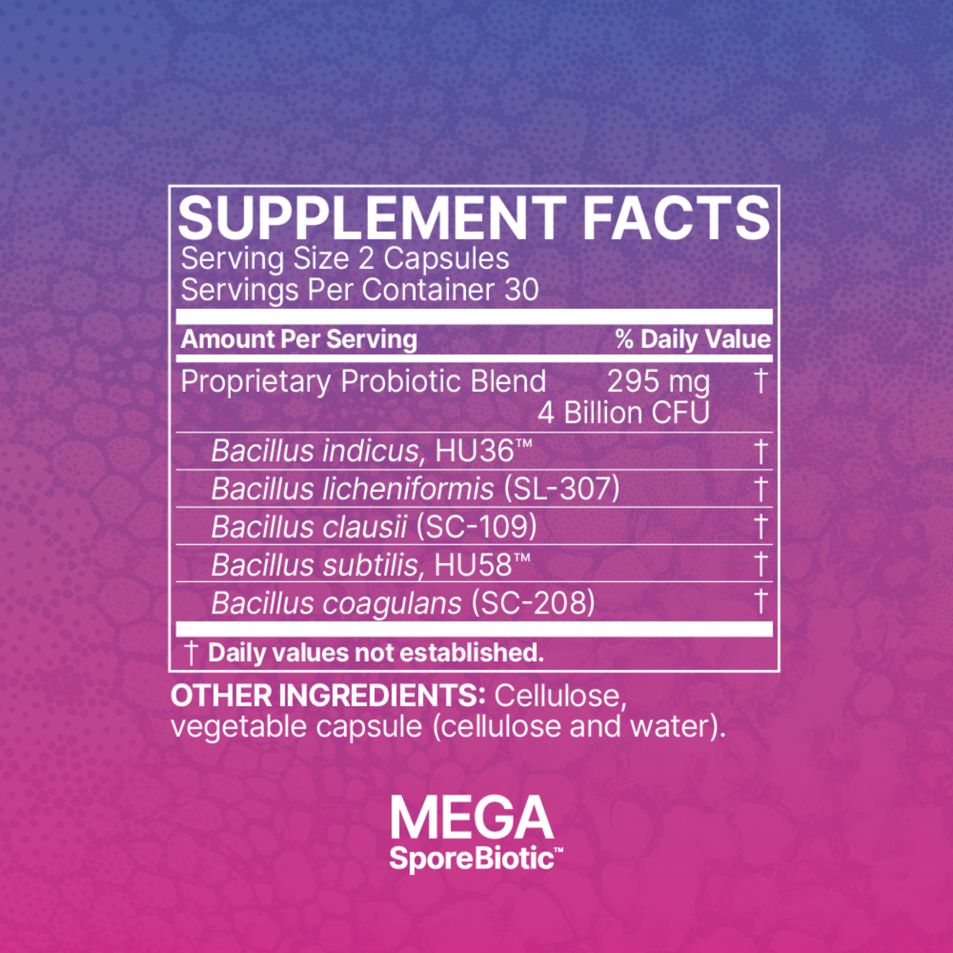 Mega Spore Biotic Microbiome Labs Ingredients