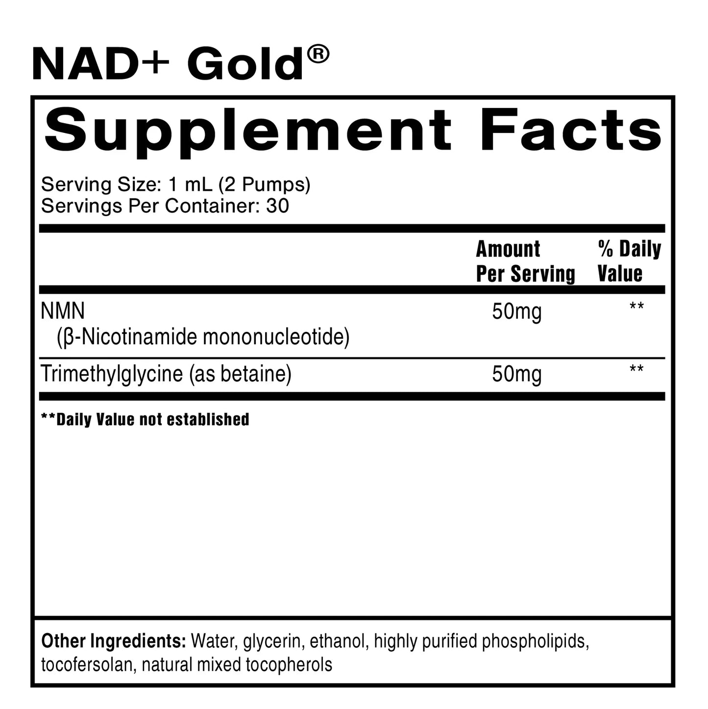 NAD+ Gold by QuickSilver Scientific