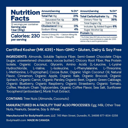 Perfect Amino Mocha Chip Bar Body Health Ingredients
