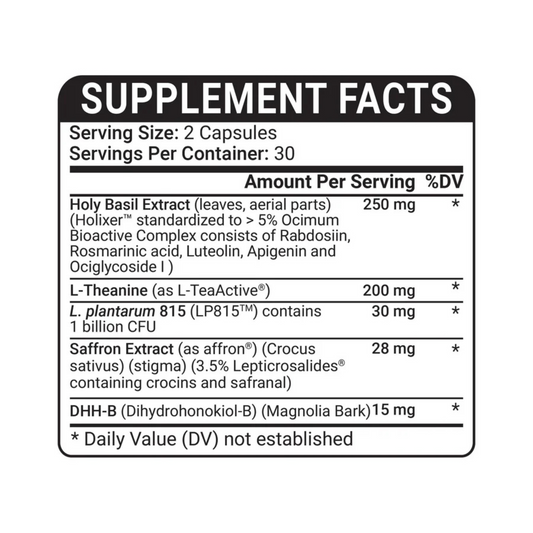  Serenity Healthgevity Ingredients