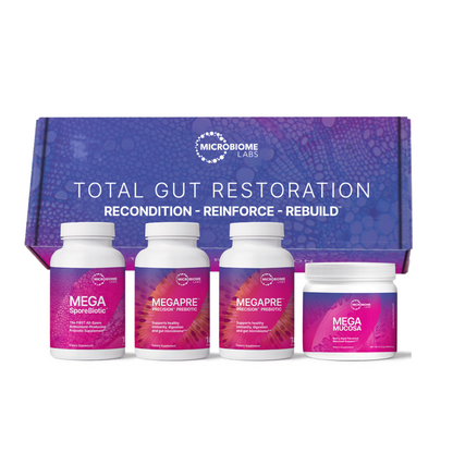 Total Gut Restoration Kit 3 Microbiome Labs Bottles