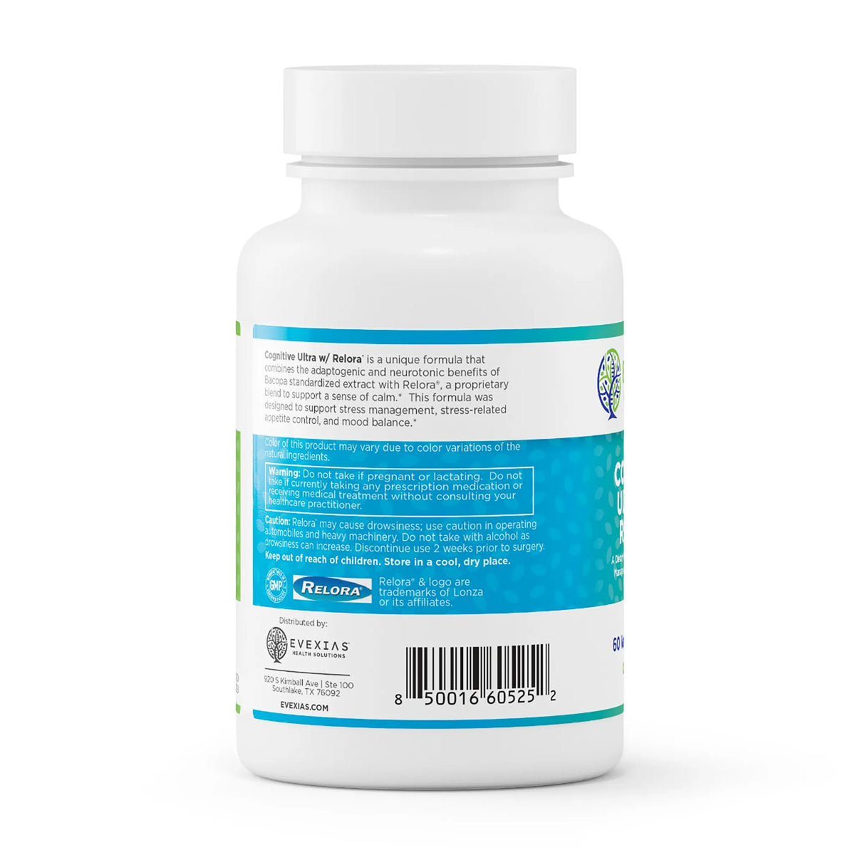 evexias health cognitive ultra with relora bottle information