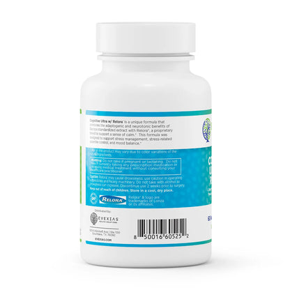 evexias health cognitive ultra with relora bottle information