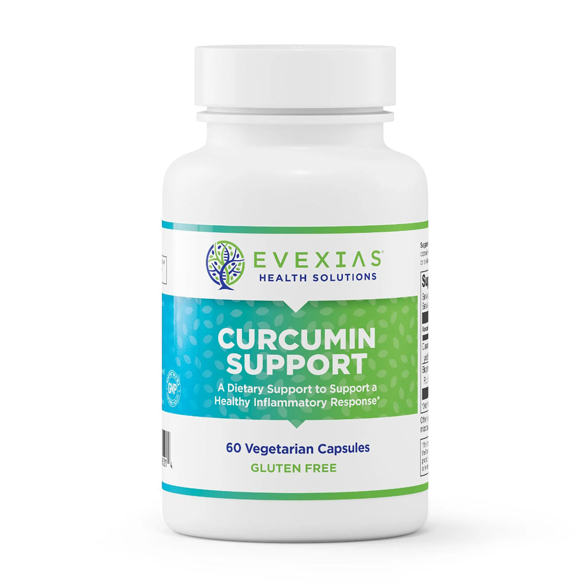 evexias health curcumin support bottle front