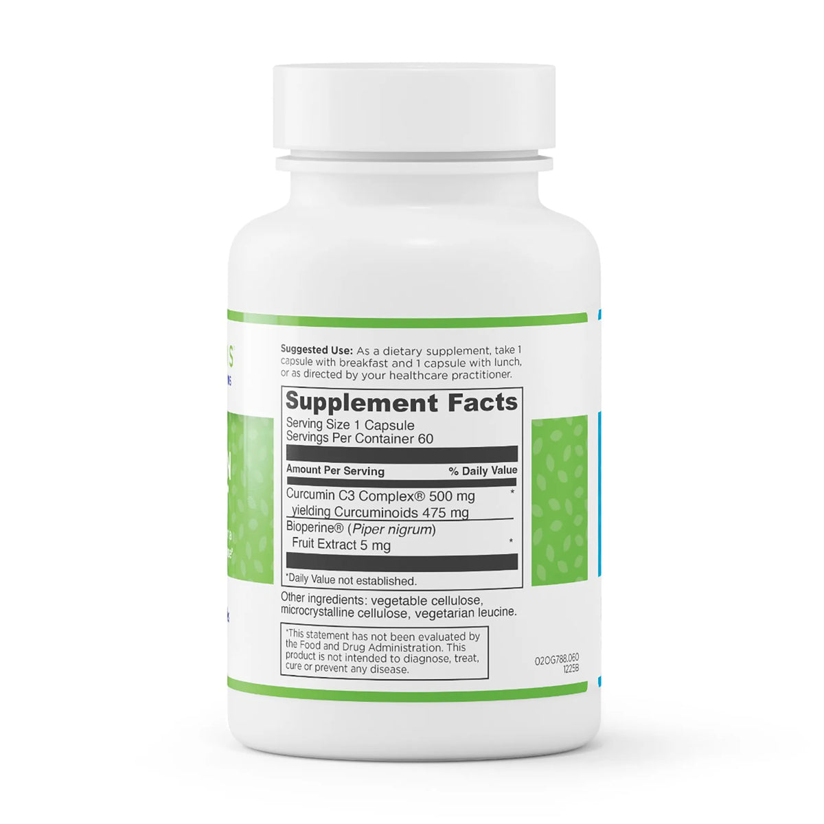 evexias health curcumin support bottle supplement facts