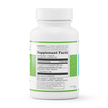 evexias health curcumin support bottle supplement facts