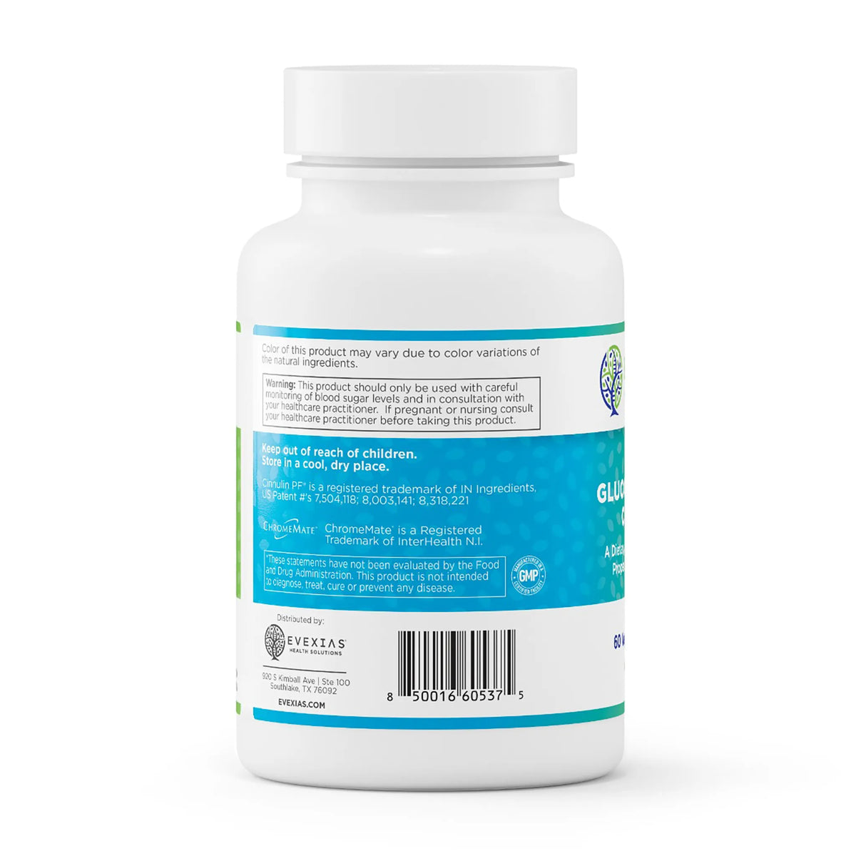 evexias health gluco-metabolic complex bottle information