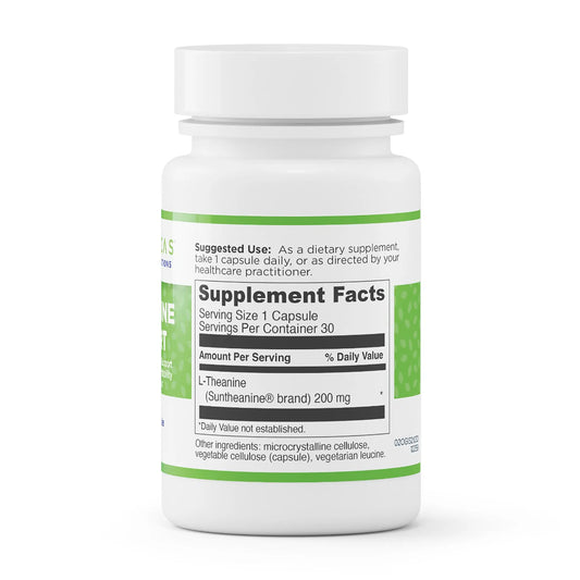 evexias health l-theanine support bottle supplement facts
