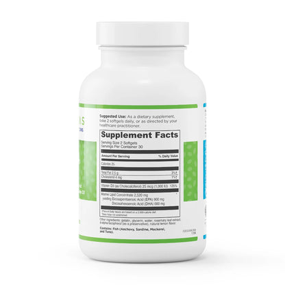 evexias health omega plus bottle supplement facts