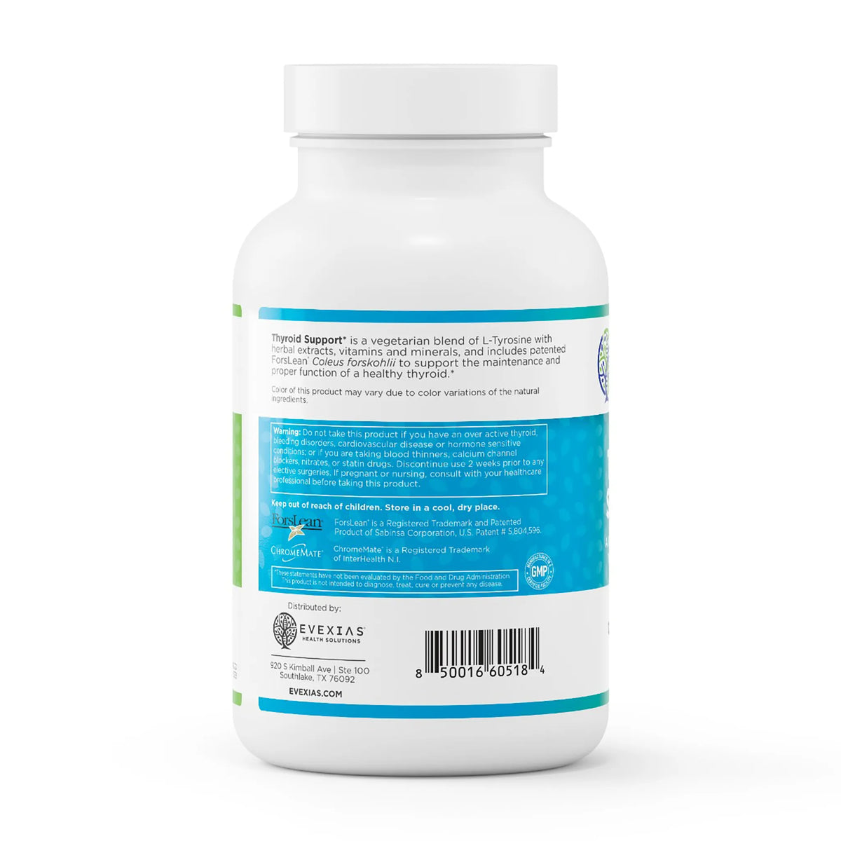 evexias health thyroid support bottle information