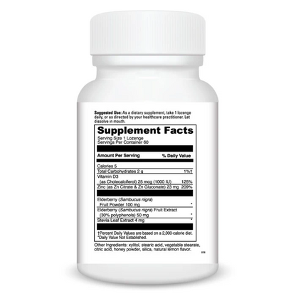 Zinc Lozenge + Elderberry (60) By DaVinci Labs
