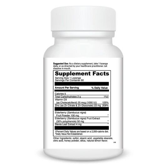 Zinc Lozenge + Elderberry (60) By DaVinci Labs